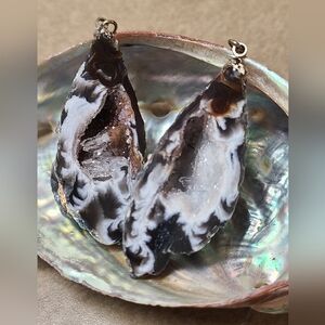 Genuine druzy geode earrings